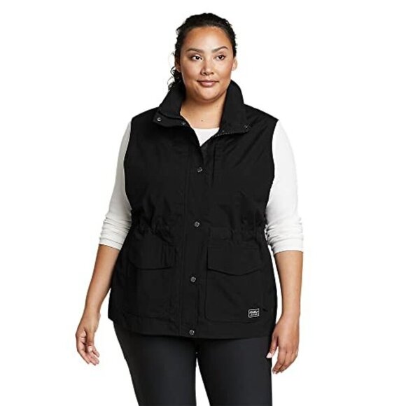 NWT Eddie Bauer Women's Black Lightweight Trekker Vest Size Small - Picture 1 of 10